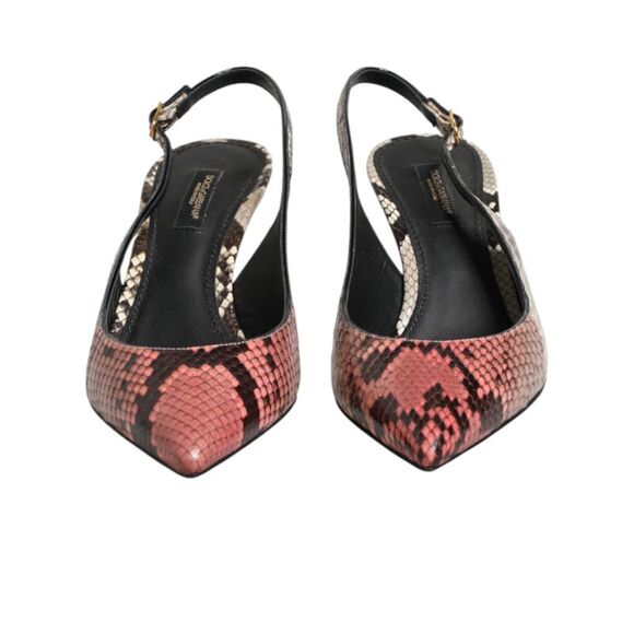 Dolce & Gabbana Multicolor Leather Heels Slingback Women's Shoes (Pre-Owned) Heels